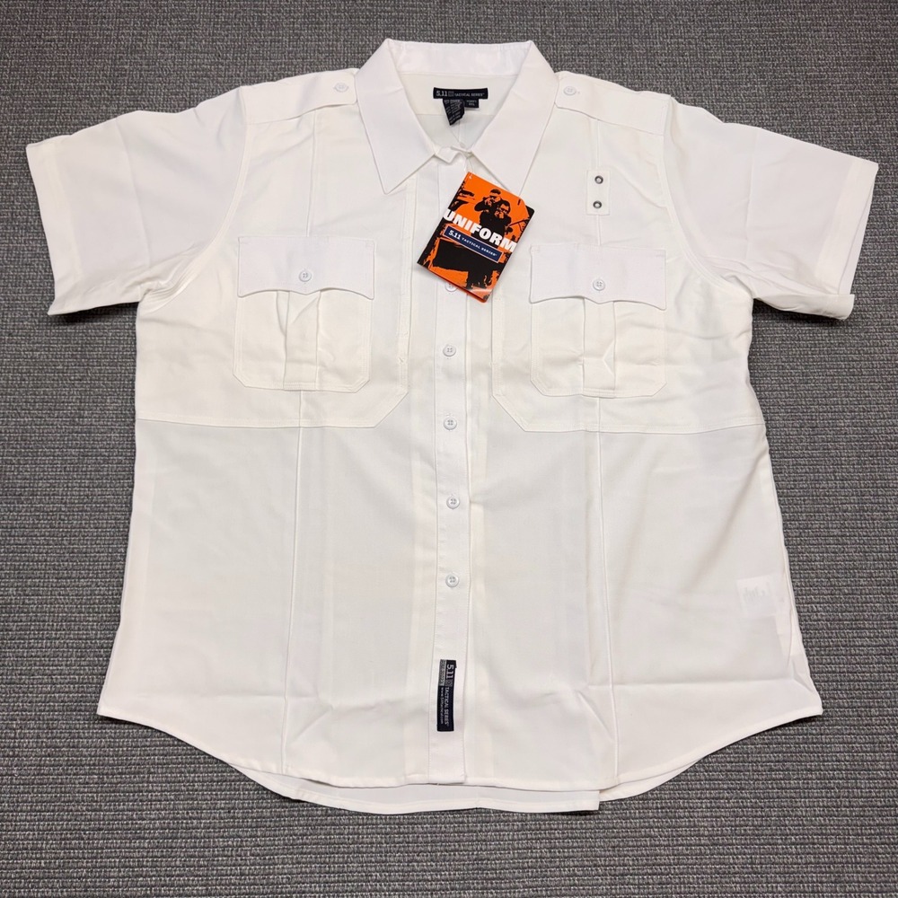 5.11 Tactical Women 2XL White A/B Class Uniform Shirt Short Sleeve 31023 NEW